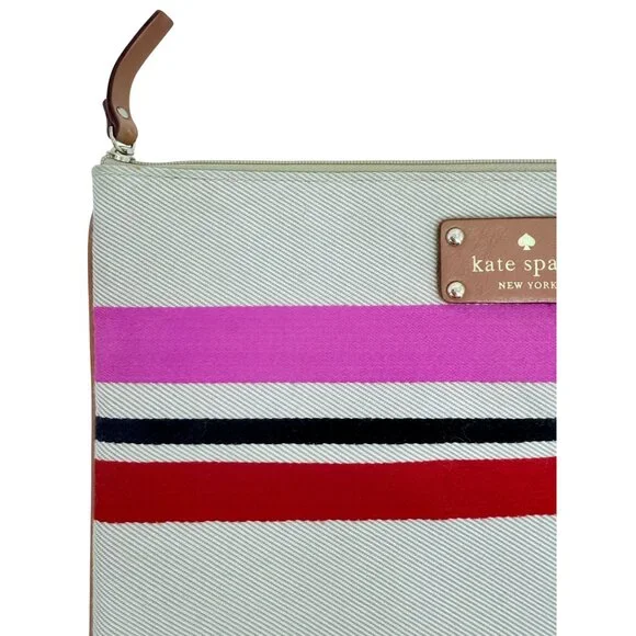 Kate Spade Oak Island Multicolor Striped Large Zip Clutch w/Gold Hardware - Picture 5 of 10